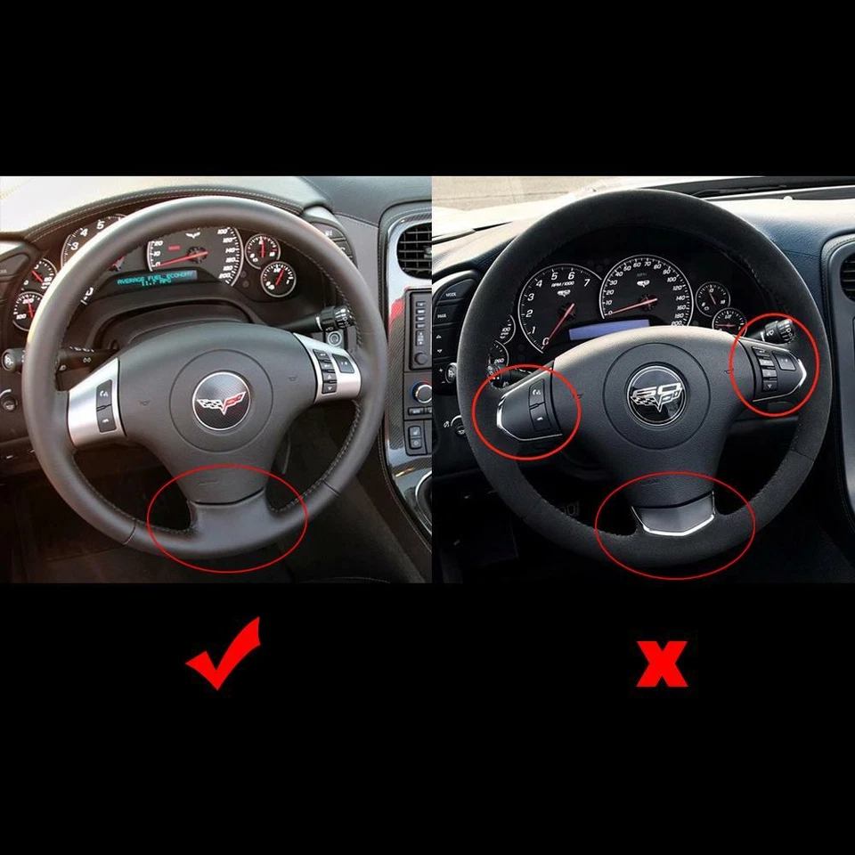 Fit 雪佛兰 Corvette C6 ZR1 Z06 真碳纤维 LED 方向盘 2006 - 2011 — 第 3/4 张图片