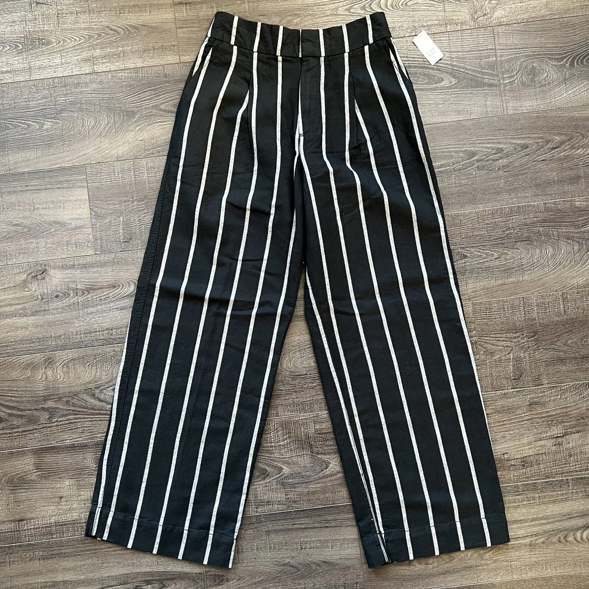 Plus Size High Rise Wide Leg Striped Pant