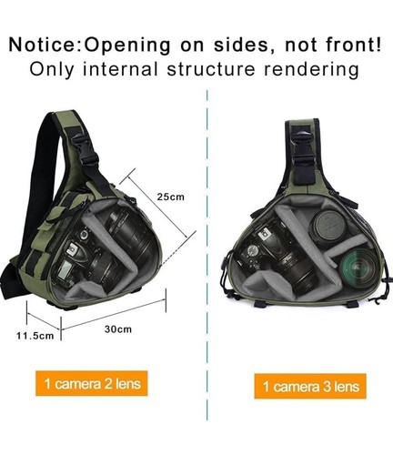 CADeN Bolsa para Cámara Mochila Eslinga Estuche para Cámara Marrón - Imagen 7 de 12