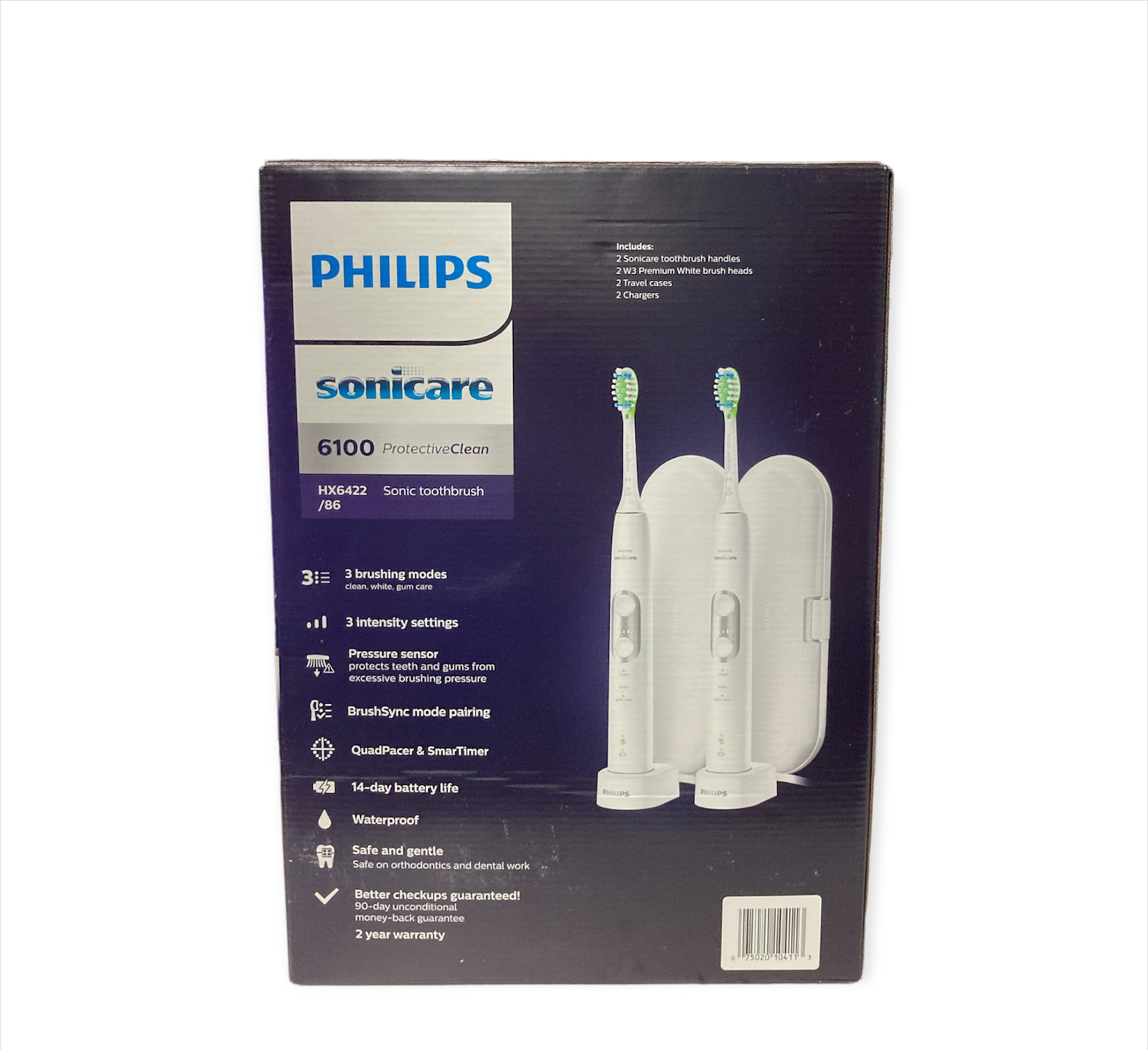 Зубная щетка Philips Sonicare 6100 ProtectiveClean Power 2 шт белая