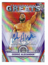 CEDRIC ALEXANDER 2021 WWE TOPPS CHROME CRUSIERWEIGHT GREATS ORANGE AUTO /25
