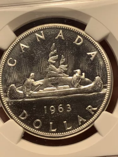 1963 CANADIAN SILVER DOLLAR- NGC PL-66.  ( 25-154)