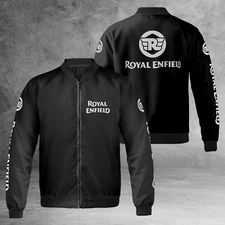 Royal Enfield Printed Logo Jacket,BIKER Fan Windproof Bomber Jacket