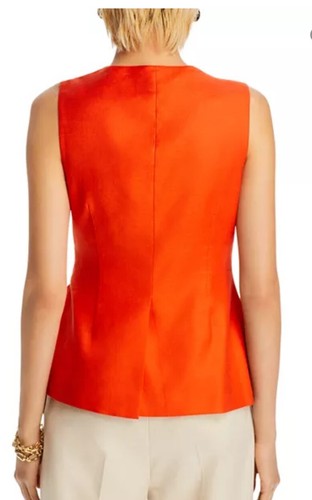 BCBG MAXAZRIA CASCADING VEST SIZE 8 ORANGE - Picture 2 of 5