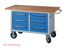 AKTION Dringenberg Fahrbare Werkbank 1500 KWB 2/6 fix - freie Farbwahl!