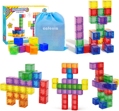 1.38 Inch Magnetic Blocks Toddler Toys, 30Pcs Translucent Building Blocks Bui...