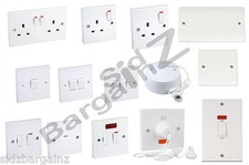 WHITE WIRING ACCESSORIES TWIN DOUBLE SOCKETS SWITCH LIGHT PLUG COOKER CEILING   