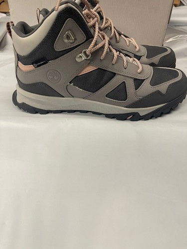 TIMBERLAND JUNIOR'S LINCOLN PEAK WATERPROOF MID HIKER MEDIUM GREY LEATHER A5RX3 - Picture 7 of 8