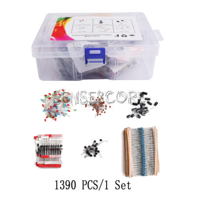 1390PCS Electronic Components Kits Resistor Capacitor Transistor LED Diode