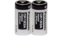 2 Panasonic CR123A 123A Industrial 3V Lithium Batteries
