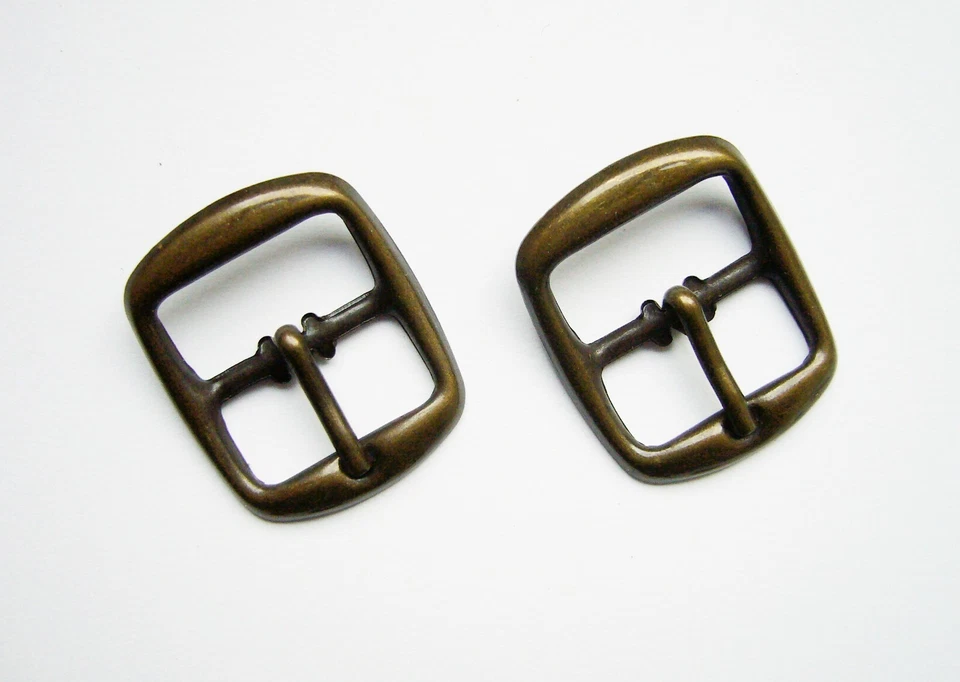 ANDERE 5 x Gürtelschnalle, Schuhschnalle, Doppelschnalle, Stahl/Altmessing, 16mm, 5/8"