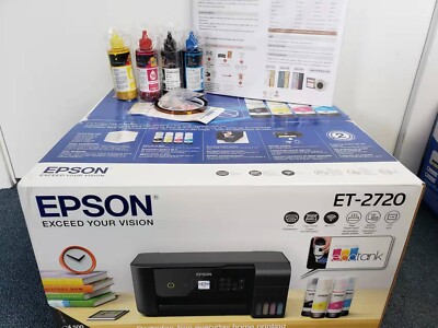 New Epson Printer With 4X100ml Sublimation Ink 110 sublimation Paper 2720 black