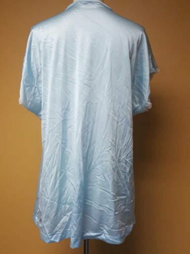 Vintage 50's Vanity Fair Nylon Soft Blue Lace Bow Pajama lounge Set Size Medium - Picture 3 of 12