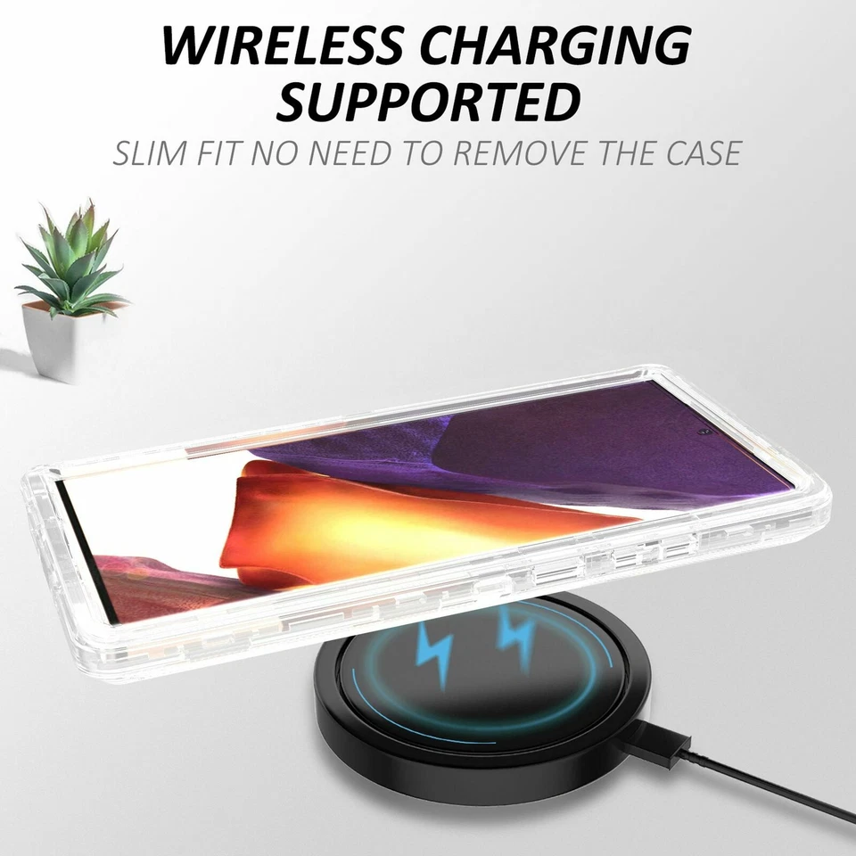 Transparent Clear For Samsung Galaxy S21 S21+ Ultra Defender Case w/ Belt Clip - Image 4 of 4