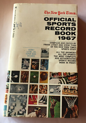 Official Sports Record Book 1967 by Litsky and  Tyno Paperback Book VG Condition