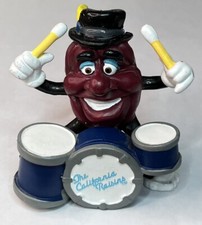 California Raisins, Drums and Drummer Figure by Applause, 1988, PVC, 3" Tall