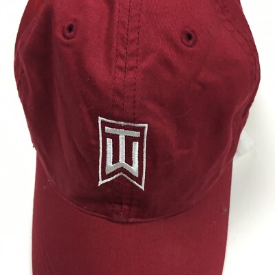 Nike Tiger Woods TW Logo Strapback Golf Hat Cap Maroon World Golf