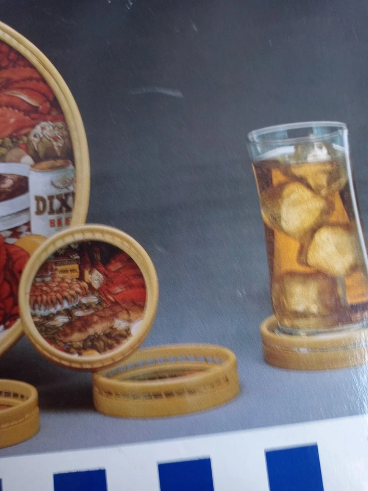 NOS 80s NEW ORLEANS D.H. Holmes BAYOU BANQUET TRAY DIXIE BEER Tabasco coaster - Image 4 of 4