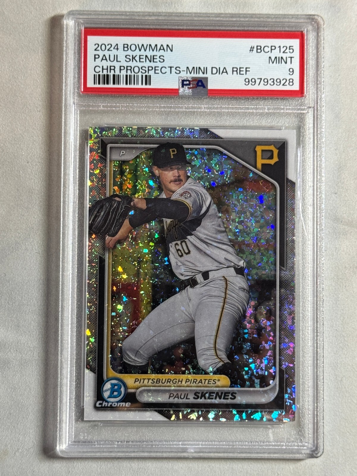 2024 Bowman Chrome Mini Diamond Refractor Paul Skenes #BCP-125 Pirates PSA 9 (A)