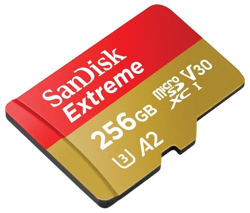 SANDISK - Extreme MicroSDXC UHS-I U3 V30 Memory Card, 256GB 160MB/s 90MB/s - Picture 2 of 3