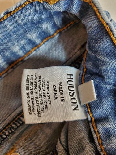 Hudson Jeans Girls Sz 10 Blue Medium Wash Denim Ripped Cotton Pockets Skinny Leg - Picture 12 of 13