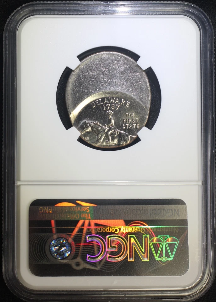 1999 D Struck 50% Off Center Delaware State Quarter NGC MS65 Mint Error Rare - Image 2 of 2