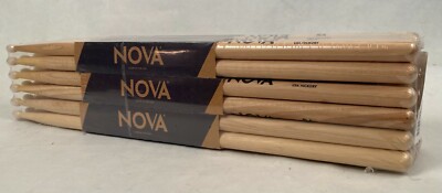 12-Pr BRICK VIC FIRTH  Nova 5A Nylon Tip DRUM STICKS N5AN Hickory Bulk NEW