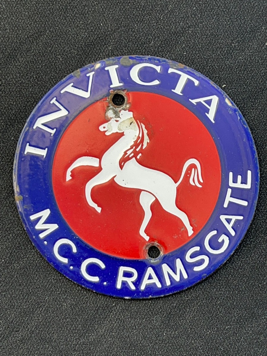 Invicta Ramsgate Kent Motor Club Automobile Car Badge Enamel Emblem