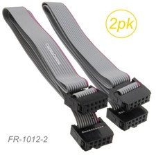 2Pack 1ft. 2x5 Female to Female 2.54mm-Pitch 10-wire IDC Flat Ribbon Cables