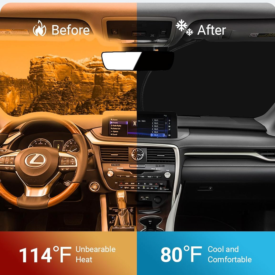 For 2010-2015 Lexus RX350 SUV Car Windshield Sun Shade Front UV Heat Block Cover