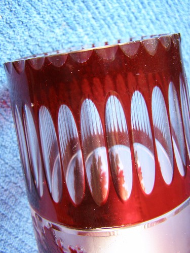 Hard To Find c1930s Tall Bohemian KRALIK CAMEO Ruby Glass Landscape Vase - Picture 5 of 6