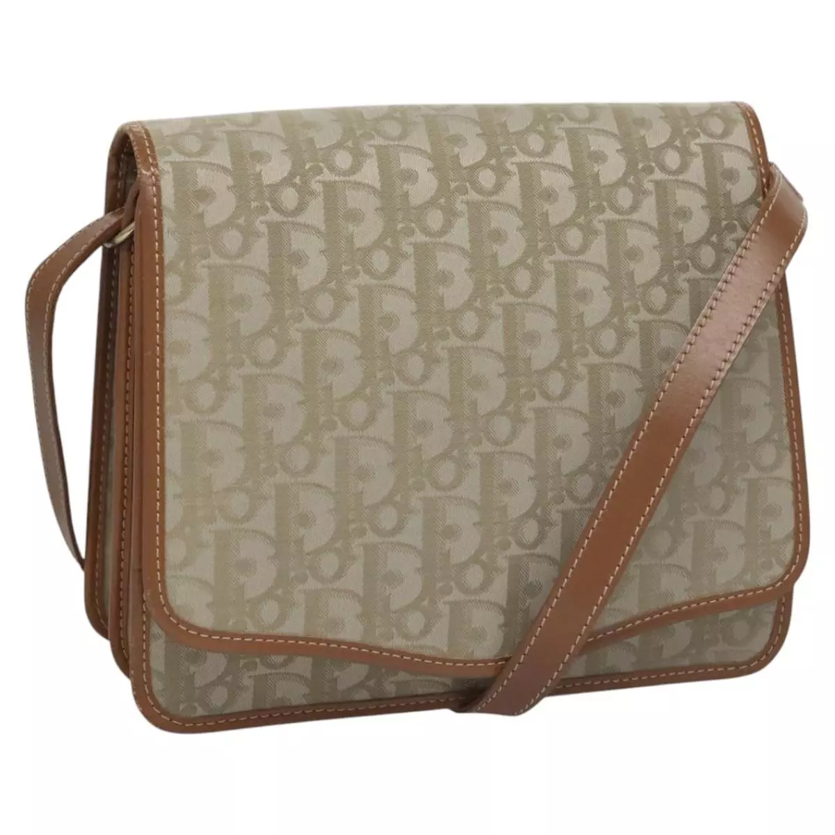 Sac bandoulière Christian Dior trotteur toile vert authentique 113635