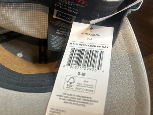 Hurley Small Hat Cap Gray Phantom Lockup Hat MSRP $34 - Picture 6 of 6