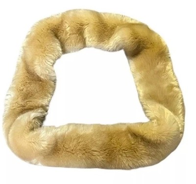 Evelyne Prelonge Designer Brown Faux Fur Scarf Neck Wrap Stole France Made