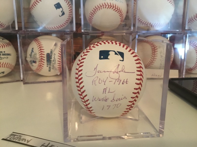 Tommy Helms Signed Baseball Autographed ROY 66 1970 World Series Reds JSA