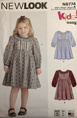 NEW LOOK  6774  SIZE  3-8   EASY  CHILDRENS  DRESSES