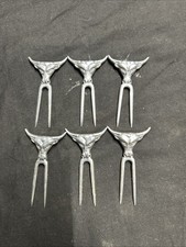 Set Of 6 Mini Bullhead Meat Forks