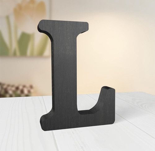 Letras rústicas de madera negra de 6 pulgadas letras de madera sin terminar para decoración de pared... - Imagen 2 de 5