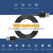 USB 3.0 A Male To A Male Cable Data Transfer Super Speed Power Charger Metal 6FT