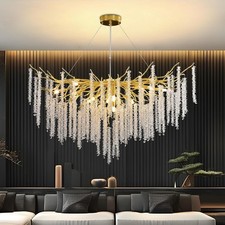 Modern Tree Branch Chandelier,Luxury Crystal Gold Ceiling Pendant Light（120CM）