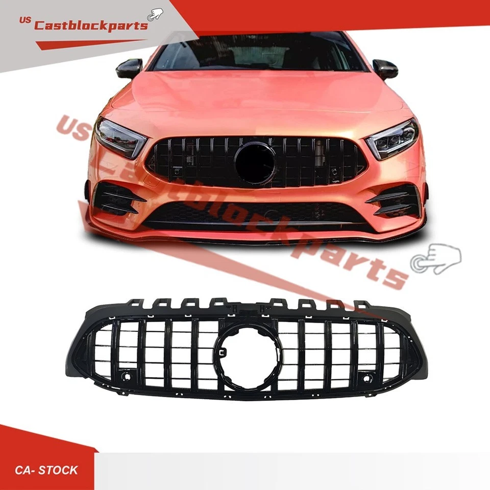 Parrilla delantera cromada y negra estilo GT 2019-2022 Mercedes-Benz A220 A250 W177 Foto 3 de 4