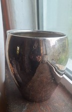 R.W Fink metallic silver plated speckled vase