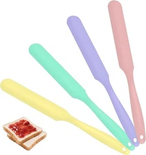 4Pcs Jar Spatula Silicone Long Scraper