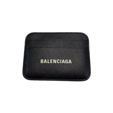 BALENCIAGA Leather Card Case, Black, Plain, Men's, 593812 1090 Q 1317