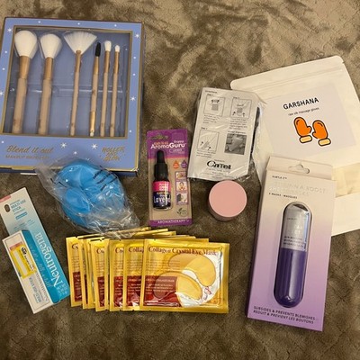 Pamper Set Lot Collagen Eye Mask Neutrogena Face mask Garshana  silk gloves