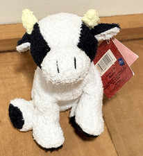 Russ Berrie Mookie COW Luv Pets Plush Black White Mini 5" Vtg Beans Terrycloth