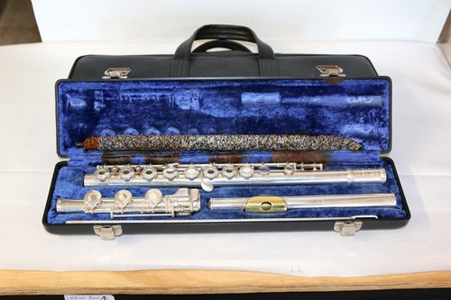 Gemeinhardt KG Special Solid Silver Open Hole B Ft 14K Lip With Hard & Soft Case