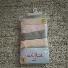 Cat Jack Girls Brief Underwear 6pk Size L 10/12 Multicolor Solid