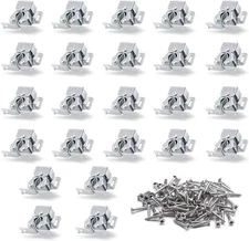 Luomorgo 24 Pack Double Roller Catch Cabinet Latches with 24 Pieces, Silver 