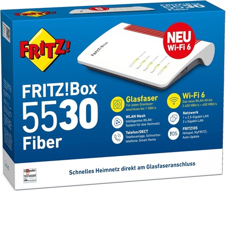 AVM FRITZ!Box 5530 Fiber (Glasfasermodem mit 2x2 Wi-Fi 6 (WLAN AX), bis zu 3 GBi - Bild 5 von 10